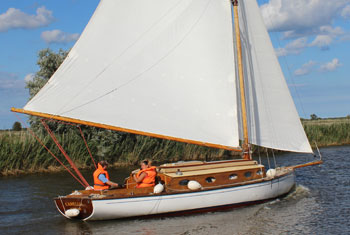 Yacht on the norfolk broads